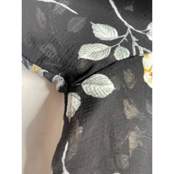 Emory Park Floral Print Open Cardigan size Large Black AS IS - Picture 7 of 7